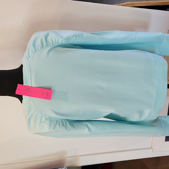 Lilly Pulitzer Aldean Sweatshirt Bubbly Block Letters Seafoam Color Women XL - Picture 3 of 9